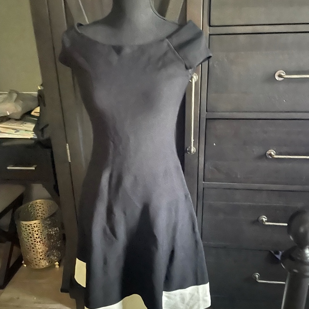 White House Black Market black and white dress.